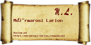 Mármarosi Larion névjegykártya